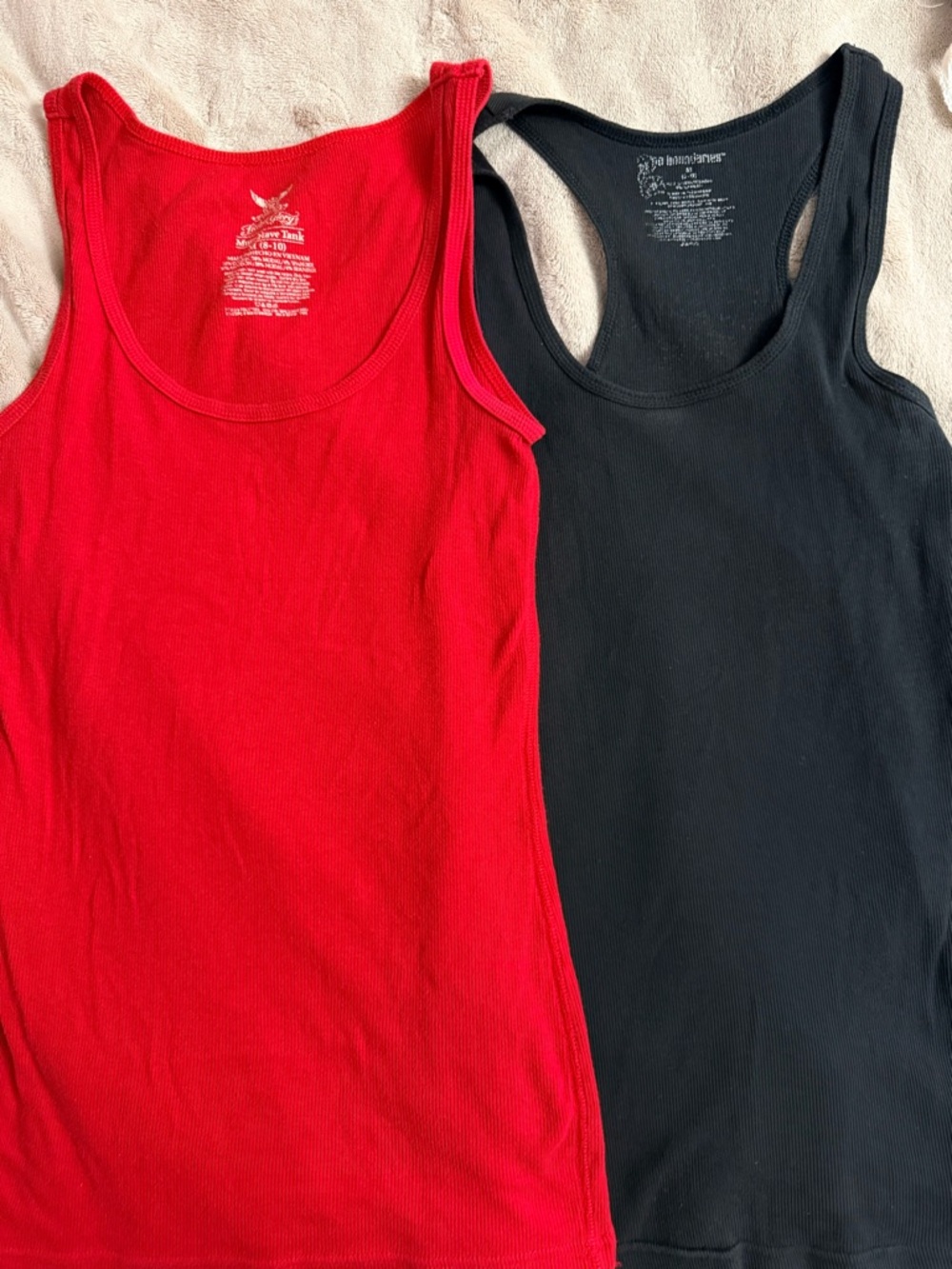 Faded Glory Red Ribbed Tank Top